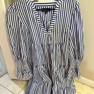 Tuckernuck Pomander Place - Blue and White Stripe Cotton Poplin Kenzo Dress